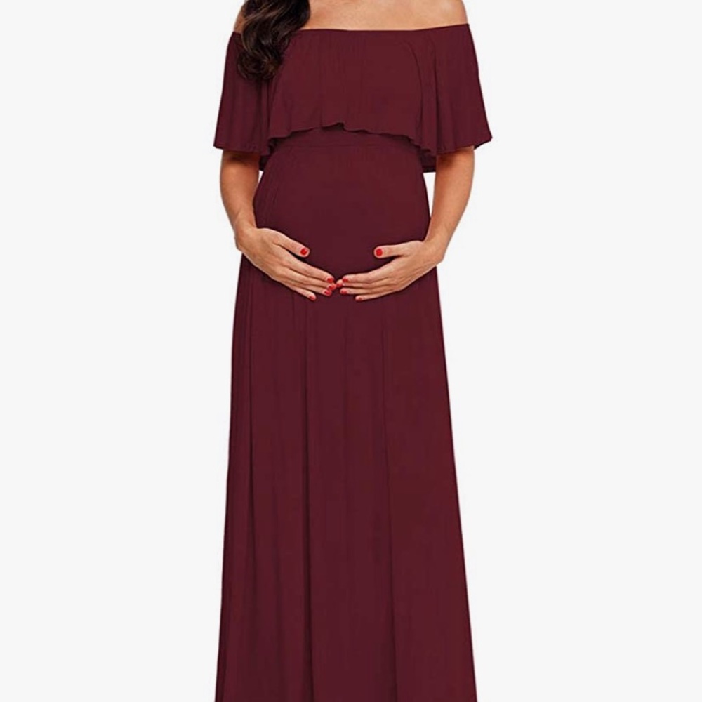 Burgundy maternity dress